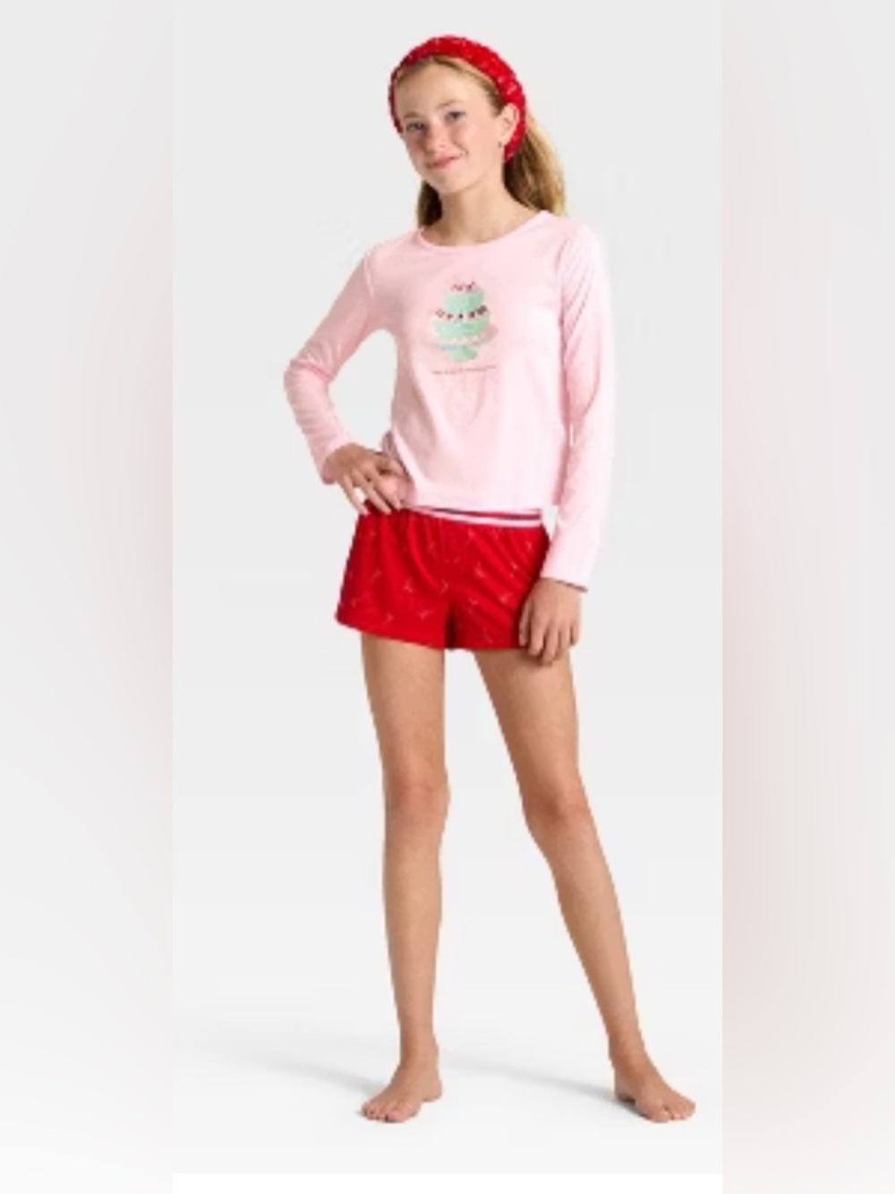 NWT-Large Cotton Kids Large long sleeve pajama set with headband